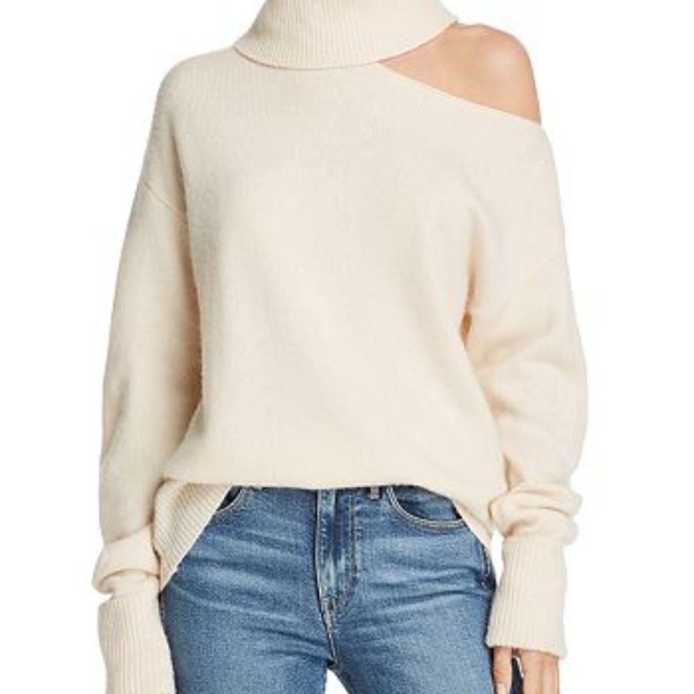 PAIGE Raundi Cold-Shoulder Sweater in Camel - Picture 2 of 10